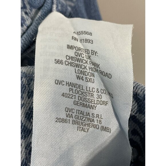 Denim and Co Printed Easy Stretch Regular Straight Jeans Womens 18 Blue Boho NEW - Picture 6 of 8